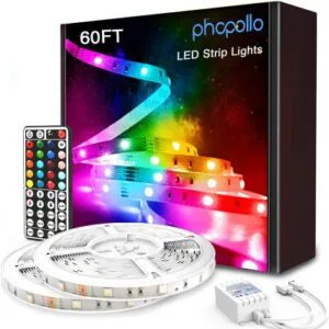 Phopollo outdoor led strip lights 60 ft