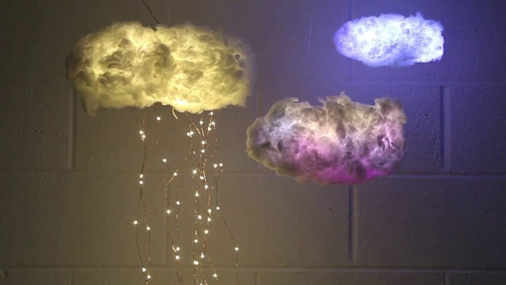 DIY Cotton Clouds Fairy Light
